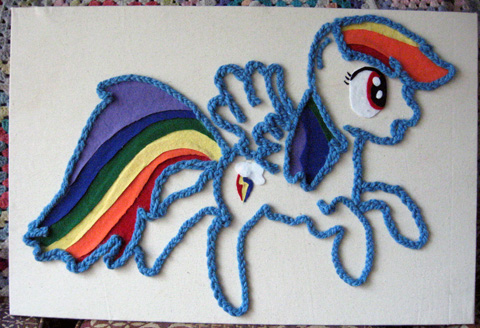 Rainbow Dash Yarn Painting